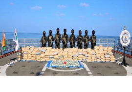 2500 KG Narcotics Seized by Indian Navy's Mission Deployed Warship INS Tarkash